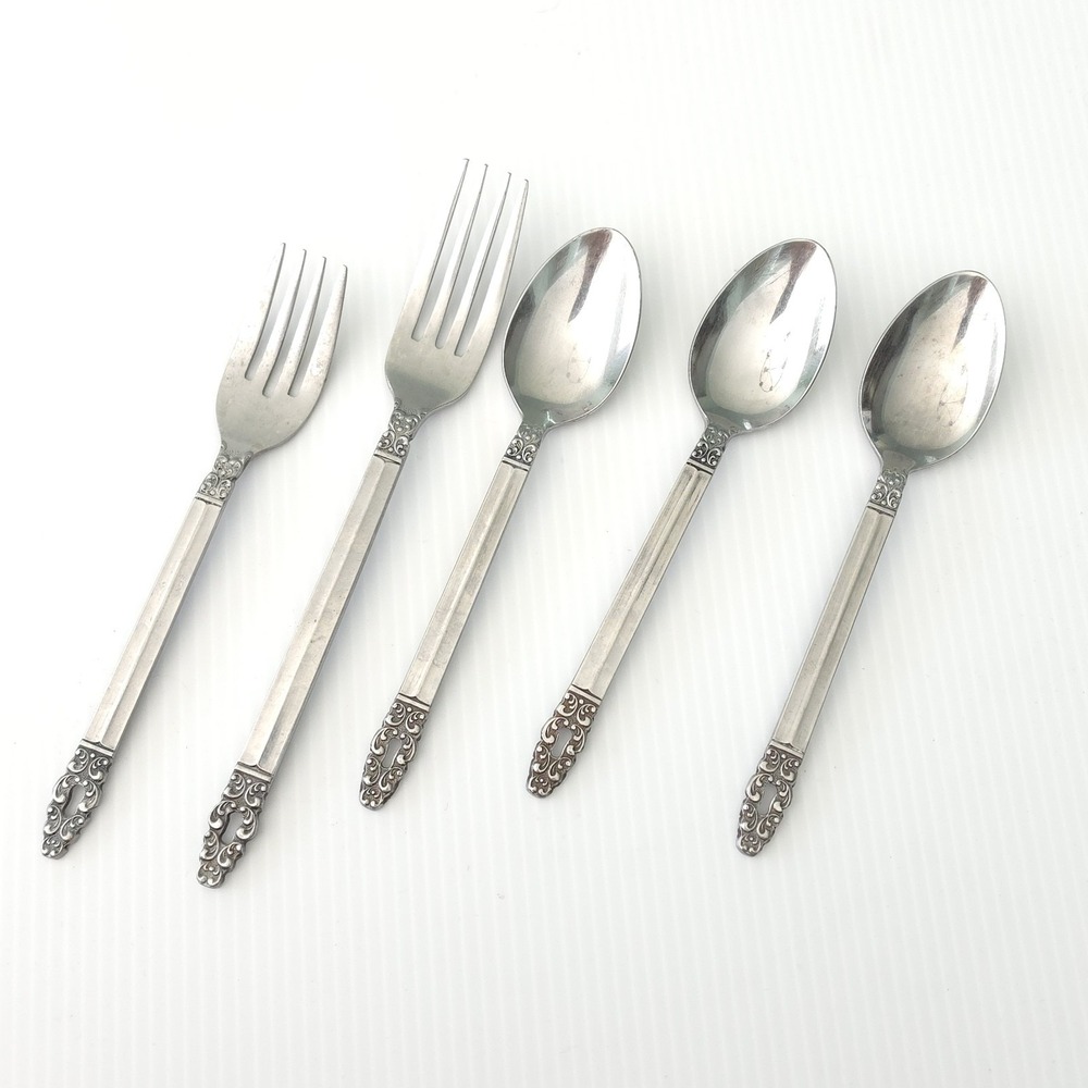 5pc Lot Stanley Roberts Melissa Forks & Spoons  JAPAN Stainless Steel